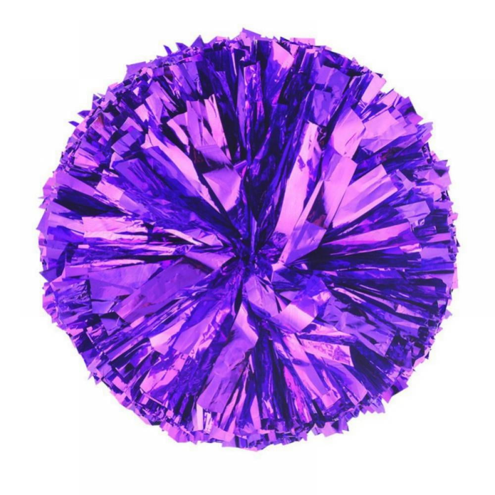 2 Pack Cheerleading Pom Poms 12 inch Plastic Metallic Cheerleader Pom Poms for Cheer Sport Kids