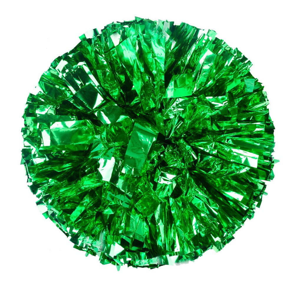 2 Pack Cheerleading Pom Poms with Baton Handle 12.6 Inch Plastic Ring