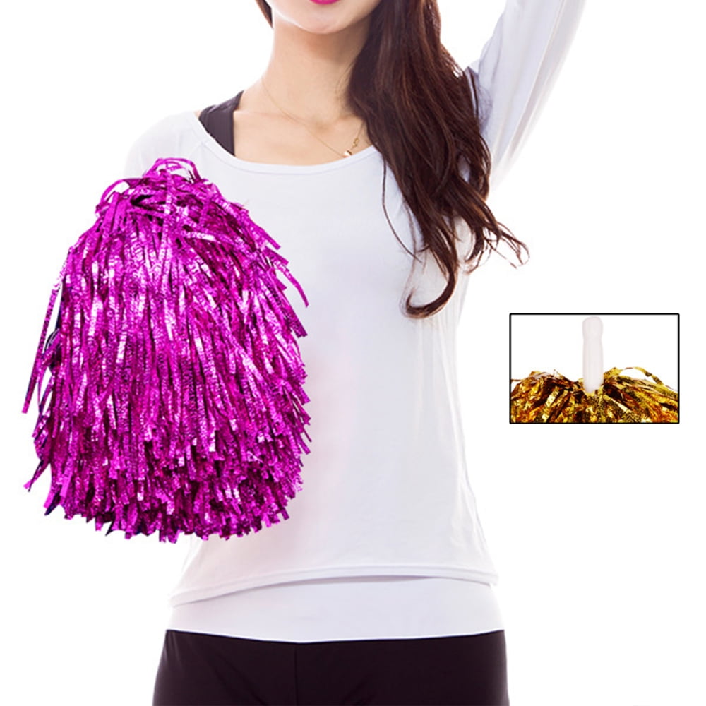 2 Pack Cheerleading Pom Poms Cheerleader Pompoms Cheering Hand Flowers