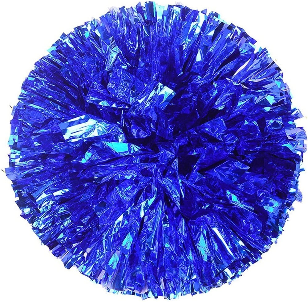 2 Pack Cheerleading Pom Poms with Handle, Metallic Foil/Matte Cheer Pom