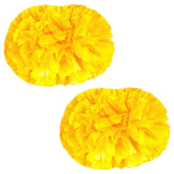 2 Pack Cheerleading Pom Poms with Baton Handle for Team Spirit Sports Dance Cheering Kids Adults