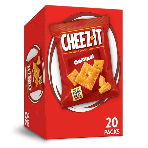 ( 2 Pack ) Cheez-It Baked Snack Cheese Crackers, Original, 1 Oz Bags, ( 40 Packs )