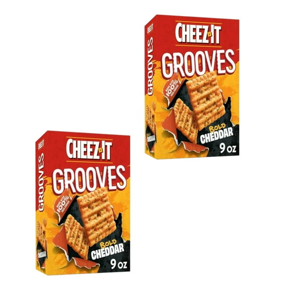 ( 2 Pack ) Cheez-It Grooves Crunchy Bold Cheddar Snack Crackers 9 Oz