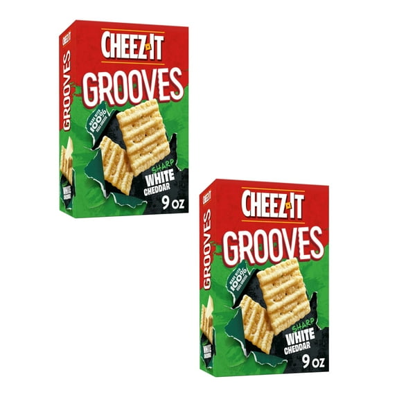 ( 2 Pack ) Cheez-It Grooves Sharp White Cheddar Cheese Snack Crackers, 9 oz