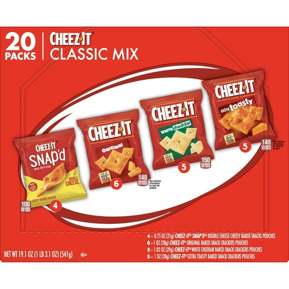 2 Pack - Cheez-It Variety Pack Cheese Crackers, 19.1 oz - 20 ct Packaging may vary