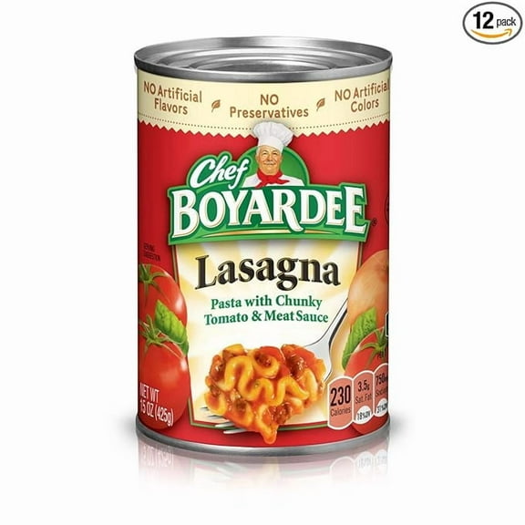 2-Pack Chef Boyardee Lasagna With Tomato & Meat Sauce, 15 oz