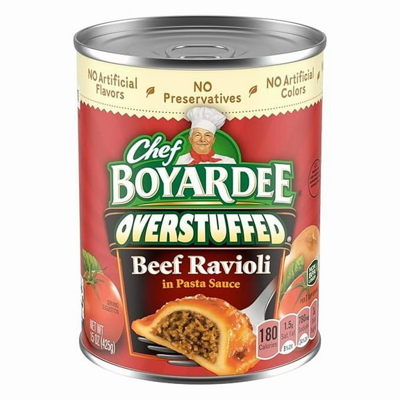 2-Pack Chef Boyardee Overstuffed Beef Ravioli, 15 Oz Can