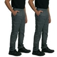 thumbnail image 1 of 2-Pack Chef Code Modern Slim Fit Chef Pants with Zipper Cargo Pockets, Elastic Waist, Charcoal, XL, 1 of 5
