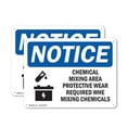 thumbnail image 1 of (2 Pack) Chemical Mixing Area Protective OSHA Notice Sign 18 Inch X 12 Inch Indoor / Outdoor Rust-Free Aluminum Metal Signs for Workplace, Workshop, and Construction Site, Made in the, 1 of 8