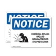 thumbnail image 1 of (2 Pack) Chemical Splash Hazard Wear OSHA Notice Sign 10 Inch X 7 Inch Indoor / Outdoor Rust-Free Aluminum Metal Signs for Workplace, Workshop, and Construction Site, Made in the USA, 1 of 8