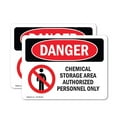 thumbnail image 1 of (2 Pack) Chemical Storage Area OSHA Danger Sign 24 Inch X 18 Inch Vinyl Label Decal Sticker Weather Resistant, UV Protected for Workplace, Business, and Construction Site, Made in the, 1 of 7