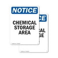 thumbnail image 1 of (2 Pack) Chemical Storage Area OSHA Notice Sign 10 Inch X 14 Inch Indoor / Outdoor Rust-Free Aluminum Metal Signs for Workplace, Workshop, and Construction Site, Made in the USA, 1 of 8