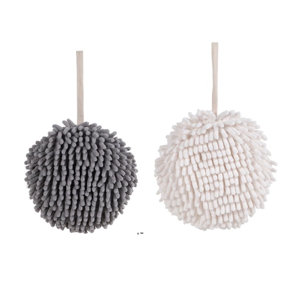 2 Pack Chenille Hand towel, Decorative Kitchen Hanging Fuzzy Towels Set Gadgets for Bathroom