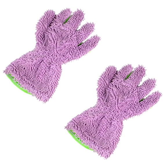2-Pack Chenille Microfiber Car Wash Mitts – Double-Sided 5-Finger Detailing Gloves, Anti-Scratch for Interior, Exterior & Tight Spots