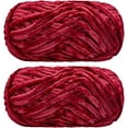thumbnail image 1 of 2 Pack Chenille Velvet Yarn Knitting Wool Thick Warm Crochet Knitting Yarns for DIY Hand-Knitted Fabric Art Bag Sweater Doll 200g, 1 of 8