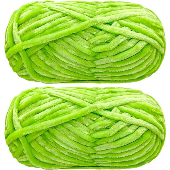 2 Pack Chenille Velvet Yarn Knitting Wool Thick Warm Crochet Knitting Yarns for DIY Hand-Knitted Fabric Art Bag Sweater Doll 200g
