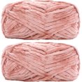 thumbnail image 1 of 2 Pack Chenille Velvet Yarn Knitting Wool Thick Warm Crochet Knitting Yarns for DIY Hand-Knitted Fabric Art Bag Sweater Doll 200g, 1 of 8