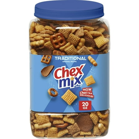 (2 Pack) Chex Mix Traditional Original Recipe Snack Mix, Snacks, Tub, 20 oz