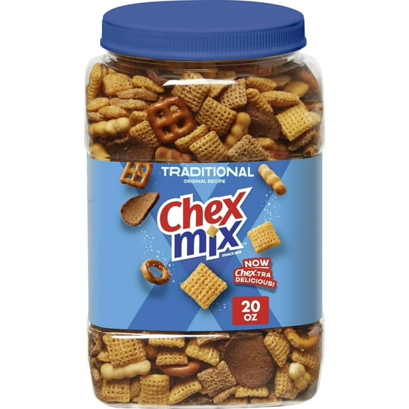 (2 Pack) Chex Mix Traditional Original Recipe Snack Mix, Snacks, Tub, 20 oz