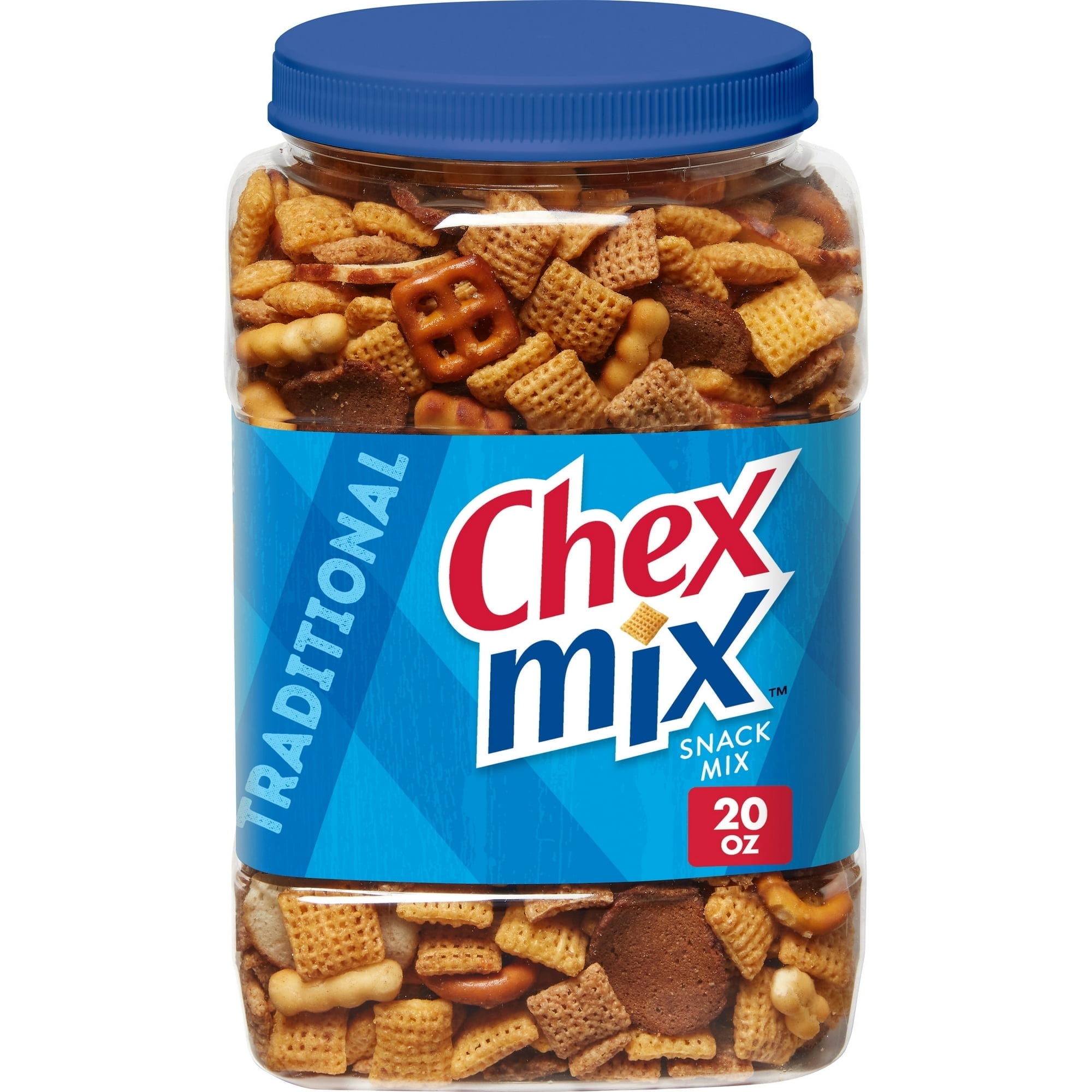 (24 Pack) Chex Mix Traditional Snack Mix, Salty Snacks Tub, 20 oz