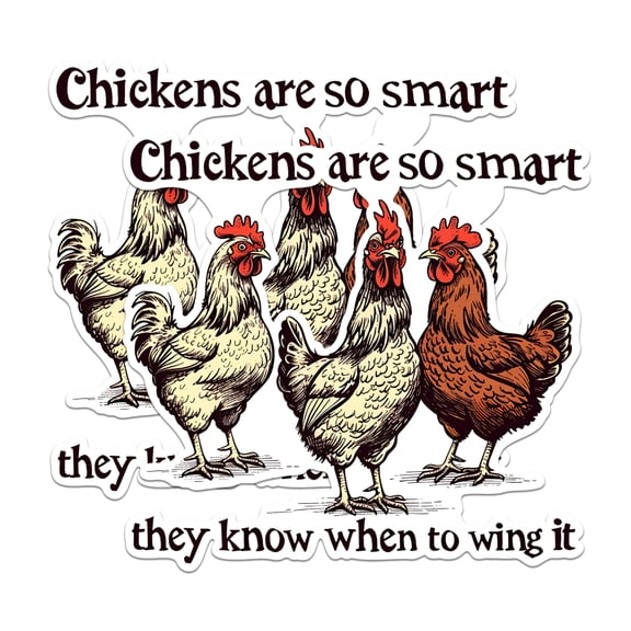 (2 Pack) Chickens are So Smart Magnets - Funny Chicken Saying Magnets - Farm Animal Refrigerator Magnets- 5" On Longest Side - for Fridges, Toolboxes, Cars - Made in USA - MAG2592