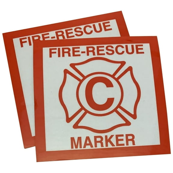 2 Pack Child Fire Rescue Marker Window Decals Alert Fireman of Children