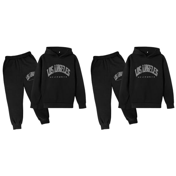 2 Pack Children Casual Leggings 3-6 Months Printed Long Sleeve Hoodie Teen Outfits for S Pullover Sweatshirt Tracksuit Jogger Clothes Tops Sweatpants U