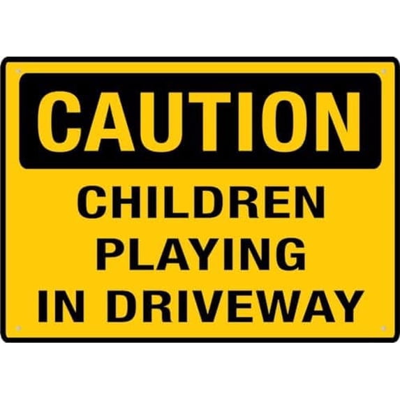 2 Pack Children Playing In Driveway Sign Outdoor Metal Sign - 12 X 8 Metal Signs For Business, Workplace, Office, Home, Delivery Signs, Road Signs, Garden Signs