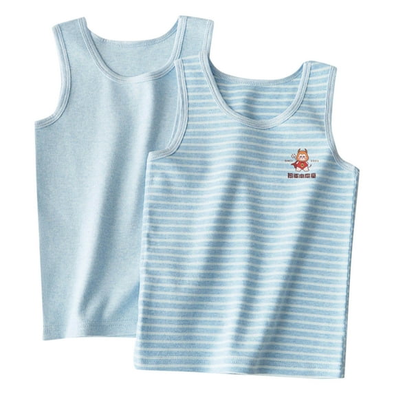XUNKUSGA 2-Pack Children Tank Tops Cotton Solid Color Undershirts Basic Tops, Trendy Sleeveless Summer Shirts Kids Tank Tops for Girls Boys 2-11 Years