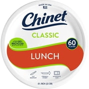 2 Pack  Chinet 8.75 Inch All Occasion Classic Lunch White Plates, 60 Count