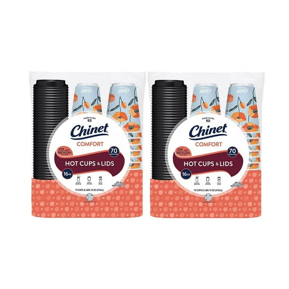 2 Pack | Chinet Comfort Cup Hot Cups & Lids (16 oz., 70 ct.)