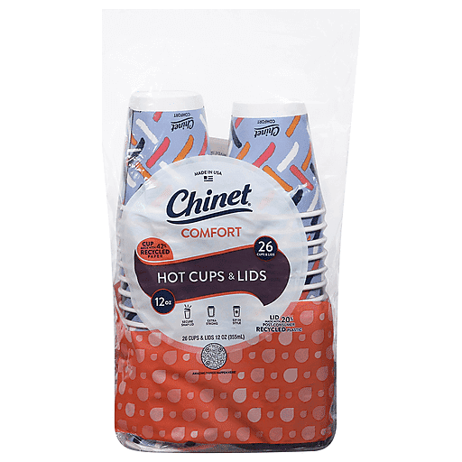 ( 2 Pack ) Chinet Cups & Lids, Hot, 12 Ounce, 26 Count - Walmart.com