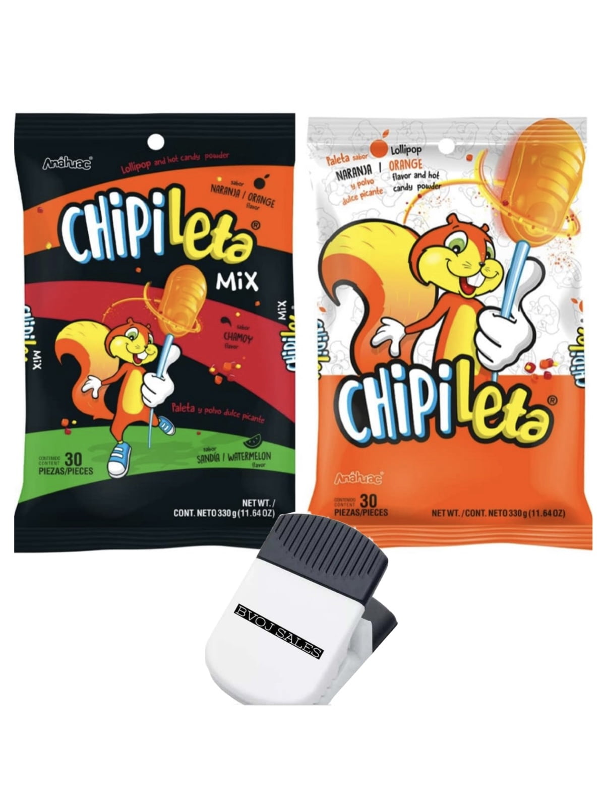 2 Pack Chipileta Orange / Orange Flavor hard candy with chili powder / Mexican candies / All