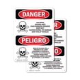 thumbnail image 1 of (2 Pack) Chlorine Hazard Area Bilingual OSHA Danger Sign 18 Inch X 24 Inch Plastic Sign, Weather Resistant, UV Protected for Workplace, Business, and Construction Site, Made in the USA, 1 of 8
