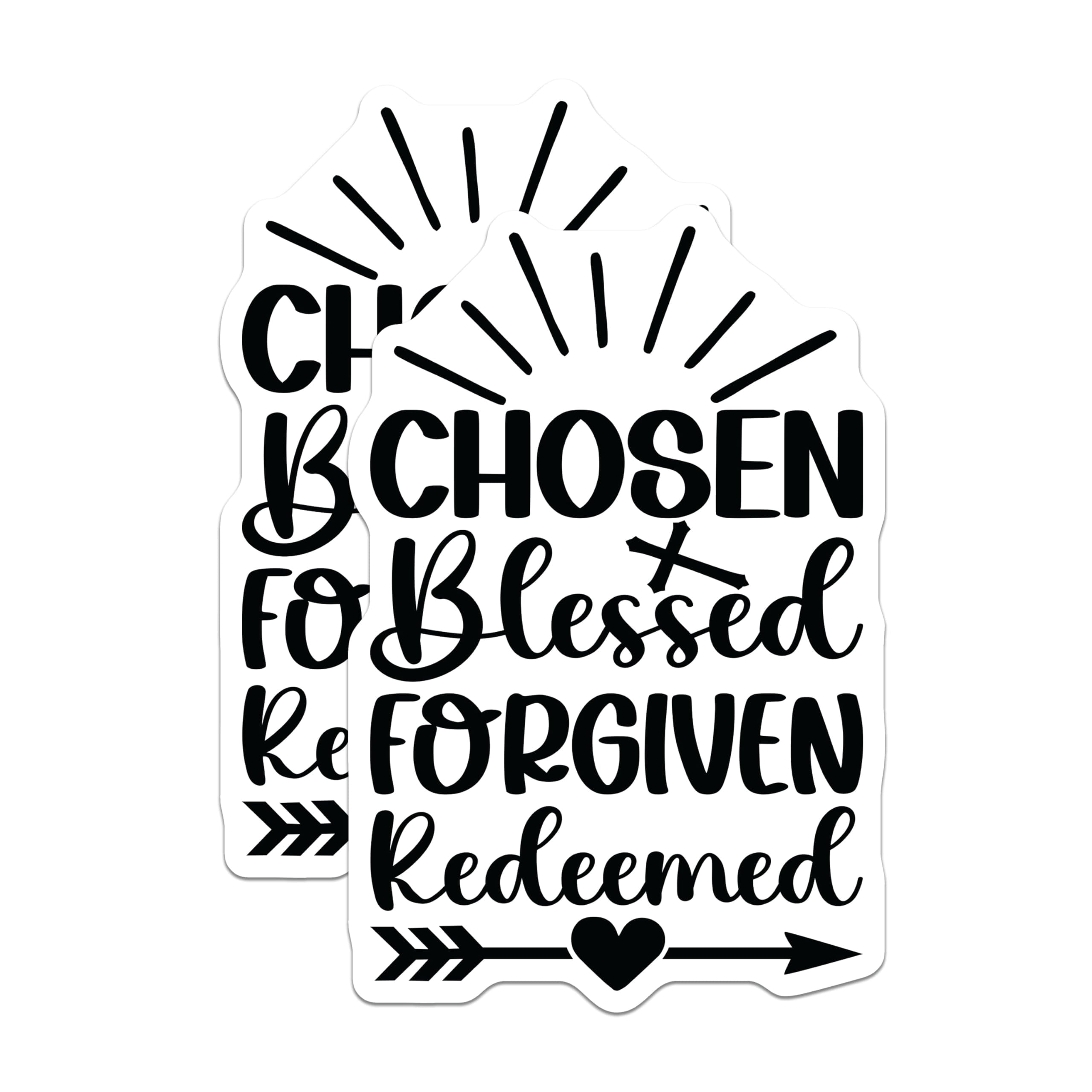 Forgiven Sticker (2 Pack) Chosen Blessed Forgiven Redeemed Stickers - Christian Faith ...
