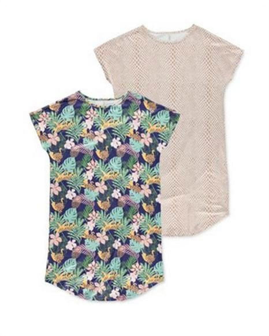 2 Pack Christian Siriano New York Women's Short Sleeve Sleepshirts Nightgowns Medium