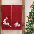 thumbnail image 1 of 2 Pack Christmas Bathroom Towel Set,40×70cm Thick Cotton Towel, Cotton Embroidered Red Towel with Elks and Snowflakes, Large Absorbent Towels for Holiday Decor, 1 of 6