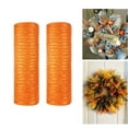 thumbnail image 1 of 2 Pack Christmas Deco Mesh Ribbon,10.2 Inch x 30 Feet Decor Mesh Ribbon with Metallic Foil Deco,Orange Metallic Mesh Ribbon for Craft,Party, 1 of 6
