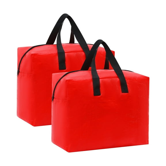 2 Pack Christmas Decoration Storage Bags Tangle-Free Organizer with Handles, Red Holiday Light Box for Tree Ornaments