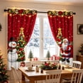 thumbnail image 1 of 2 Pack Christmas Decorative Curtains,65 x 29 in Santa Snowman Printed Semi Sheer Window Curtains for Living Room Bedroom Holiday Decor, 1 of 6