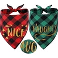 thumbnail image 1 of 2 Pack Christmas Dog Bandanas, Buffalo Plaid Dog Holiday Bandana Xmas Scarf for Small Medium Large Dogs, 1 of 5