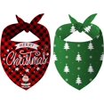 thumbnail image 1 of 2 Pack Christmas Dog Bandanas Double-Sided Plaid Snowman Santa Dog Christmas Bandana for Puppy Costume Christmas Decorations Multiple Sizes Offered Triangle Xmas Pet Scarf Bibs Kerchief Gifts, 1 of 6