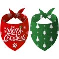 thumbnail image 1 of 2 Pack Christmas Dog Bandanas Double-Sided Plaid Snowman Santa Dog Christmas Bandana for Puppy Costume Christmas Decorations Multiple Sizes Offered Triangle Xmas Pet Scarf Bibs Kerchief Gifts, 1 of 6