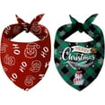 thumbnail image 1 of 2 Pack Christmas Dog Bandanas Double-Sided Plaid Snowman Santa Dog Christmas Bandana for Puppy Costume Christmas Decorations Multiple Sizes Offered Triangle Xmas Pet Scarf Bibs Kerchief Gifts, 1 of 6