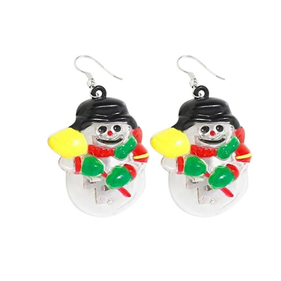 (2 Pack) Christmas Earrings Luminous Holiday Party Accessories Light Up Tree Bulb Designs Festive Flashing Jewelry for Celebration Events