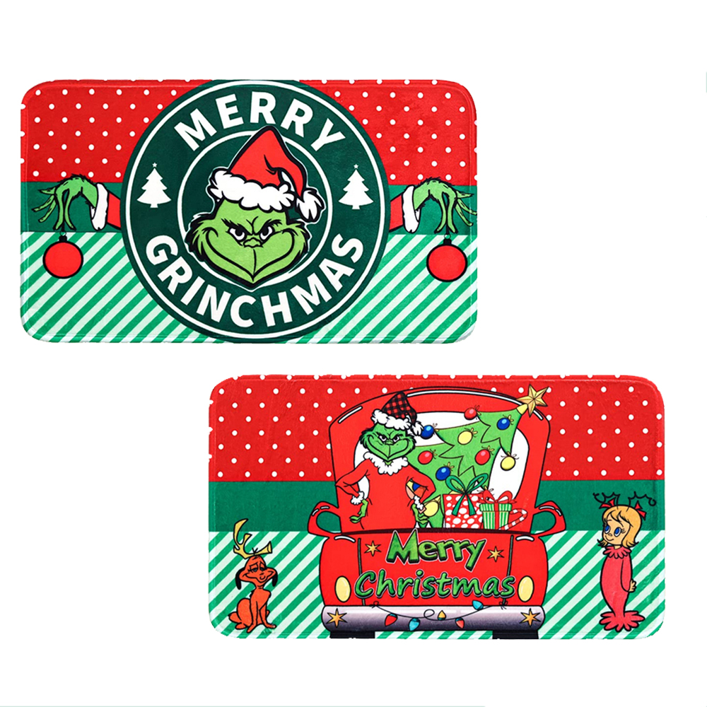 2 Pack Christmas Grinch Door Mat Mat Christmas Rug for