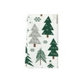 thumbnail image 1 of 2-Pack Christmas Hand Towels For Bathroom, Green Snowflake & Tree Print, Soft Absorbent Winter Holiday Decorative Towels, For Home Guest Room Hotel Gym Spa, 1 of 5