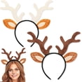 thumbnail image 1 of 2 Pack Christmas Headbands for Adults Kids, Christmas Antlers Head Boppers Reindeer Antler Hair Bands for Xmas Halloween Holiday Party Supplies, 1 of 7