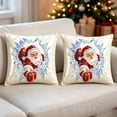 thumbnail image 1 of 2 Pack Christmas Linen Throw Pillow Covers, 18 x 18 Inch,Holiday Decorative Pillowcases, Farmhouse Square Cushion Covers, Indoor Outdoor Christmas Decor Pillow Covers Without Pillow Core, 1 of 6