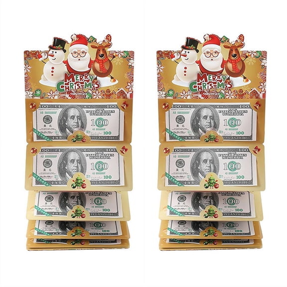 2-Pack Christmas Money Holders Gift Card Holders with 10 Slots Perfect for Cash, Checks & Gift Cards Christmas Surprise Gift Supplies